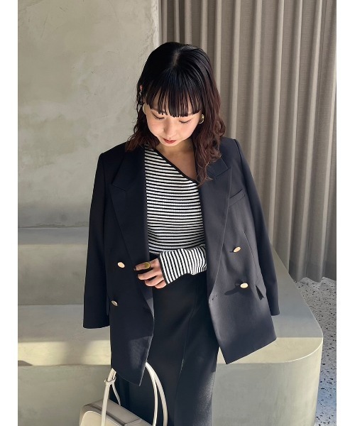 Mila Owen(ミラオーウェン)の「アシメネックリブニットトップス【手洗い可能】(ニット/セーター・レディース・ブルー/その他/ピンク/ホワイト/ブラック・1/0)」の9枚目の写真