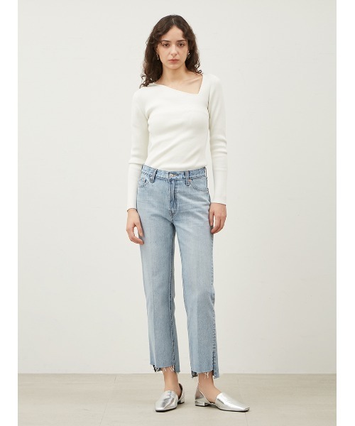 Mila Owen(ミラオーウェン)の「アシメネックリブニットトップス【手洗い可能】(ニット/セーター・レディース・ブルー/その他/ピンク/ホワイト/ブラック・1/0)」の19枚目の写真