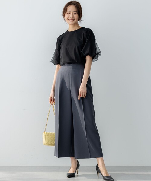 組曲(クミキョク)の「チュールカバー カットソー(Tシャツ/カットソー・レディース・ライトグレー系/ブラック系・F)」の11枚目の写真
