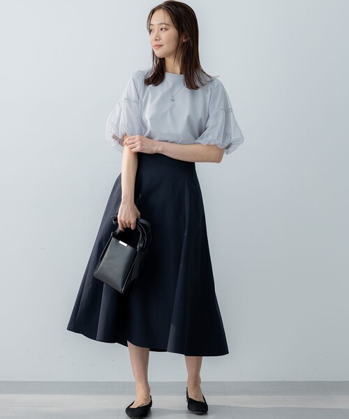 組曲(クミキョク)の「チュールカバー カットソー(Tシャツ/カットソー・レディース・ライトグレー系/ブラック系・F)」の16枚目の写真