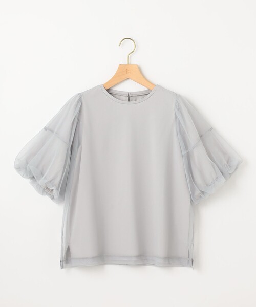 組曲(クミキョク)の「チュールカバー カットソー(Tシャツ/カットソー・レディース・ライトグレー系/ブラック系・F)」の3枚目の写真