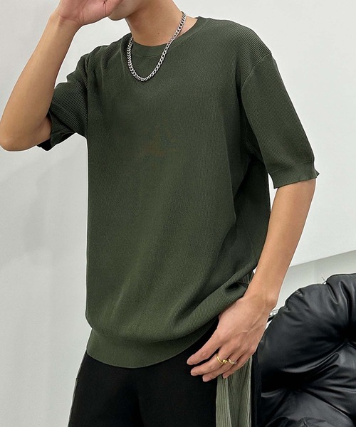 aimoha（アイモハ）の「aimoha men カジュアルクルーネックニット (SS)（ニット/セーター・メンズ・チョコ/カーキ/ベージュ・LARGE/X-LARGE/XX-LARGE）」の17枚目の写真