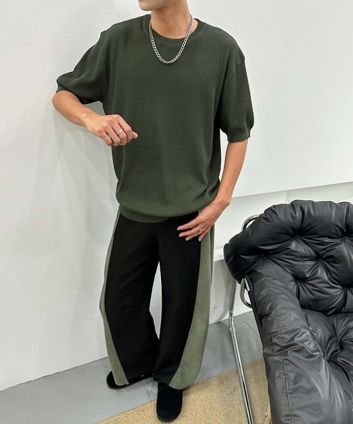 aimoha（アイモハ）の「aimoha men カジュアルクルーネックニット (SS)（ニット/セーター・メンズ・チョコ/カーキ/ベージュ・LARGE/X-LARGE/XX-LARGE）」の16枚目の写真