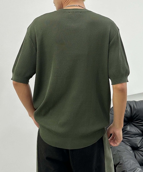 aimoha（アイモハ）の「aimoha men カジュアルクルーネックニット (SS)（ニット/セーター・メンズ・チョコ/カーキ/ベージュ・LARGE/X-LARGE/XX-LARGE）」の18枚目の写真