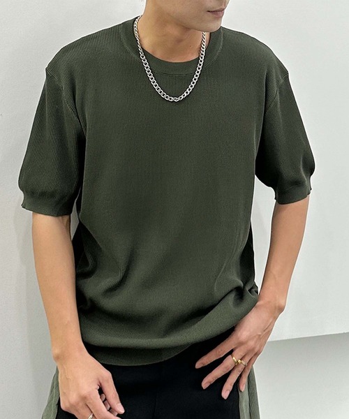 aimoha（アイモハ）の「aimoha men カジュアルクルーネックニット (SS)（ニット/セーター・メンズ・チョコ/カーキ/ベージュ・LARGE/X-LARGE/XX-LARGE）」の22枚目の写真