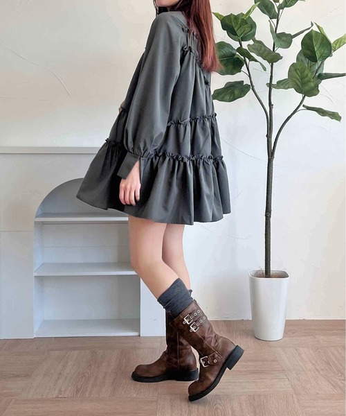 apres jour clair（アプレジュールクレア）の「【apres jour clair】ティアードチュニックシャツ（チュニック・レディース・チャコールグレー/オフホワイト/ブルー系その他/ミント/ブラウン系その他/ベージュ・X-LARGE/フリー）」の14枚目の写真