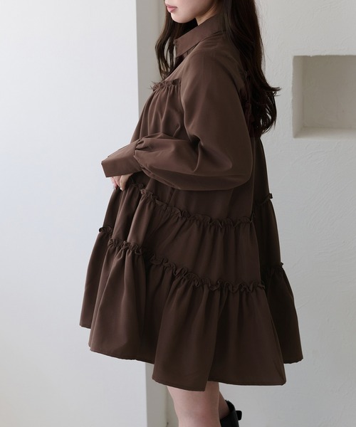 apres jour clair（アプレジュールクレア）の「【apres jour clair】ティアードチュニックシャツ（チュニック・レディース・チャコールグレー/オフホワイト/ブルー系その他/ミント/ブラウン系その他/ベージュ・X-LARGE/フリー）」の19枚目の写真