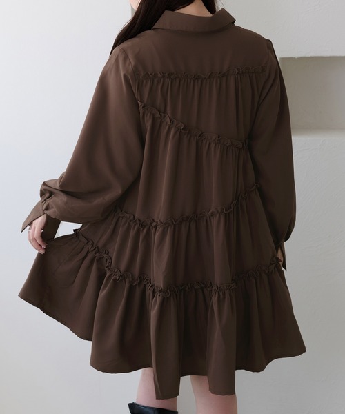 apres jour clair（アプレジュールクレア）の「【apres jour clair】ティアードチュニックシャツ（チュニック・レディース・チャコールグレー/オフホワイト/ブルー系その他/ミント/ブラウン系その他/ベージュ・X-LARGE/フリー）」の21枚目の写真