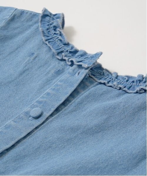 Lycee mine（リセマイン）の「【セットアップ】フリルブラウス&フリルワイドパンツ（セットアップ・キッズ・ブラック/サックスブルー/ライトグレー/カラフル/ブルー/ミント・120cm/140cm/130cm/150cm/110cm/100cm）」の10枚目の写真