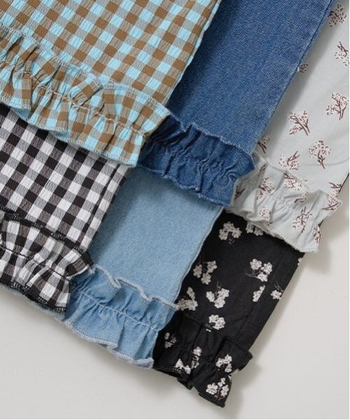Lycee mine（リセマイン）の「【セットアップ】フリルブラウス&フリルワイドパンツ（セットアップ・キッズ・ブラック/サックスブルー/ライトグレー/カラフル/ブルー/ミント・120cm/140cm/130cm/150cm/110cm/100cm）」の8枚目の写真
