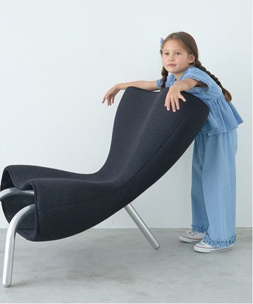 Lycee mine（リセマイン）の「【セットアップ】フリルブラウス&フリルワイドパンツ（セットアップ・キッズ・ブラック/サックスブルー/ライトグレー/カラフル/ブルー/ミント・120cm/140cm/130cm/150cm/110cm/100cm）」の11枚目の写真