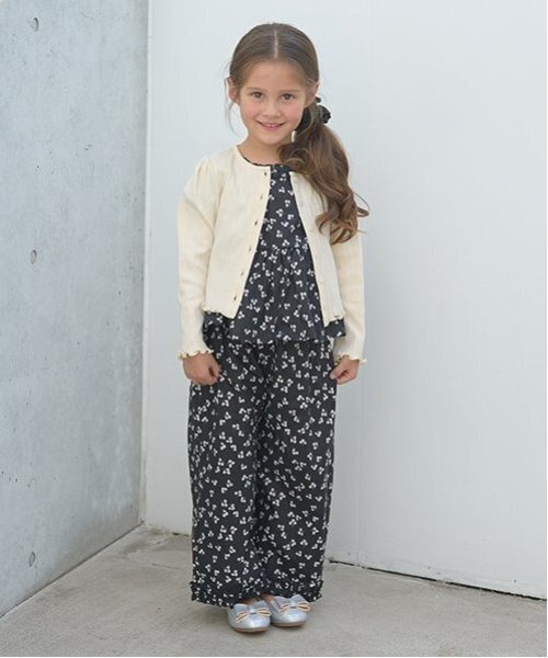 Lycee mine（リセマイン）の「【セットアップ】フリルブラウス&フリルワイドパンツ（セットアップ・キッズ・ブラック/サックスブルー/ライトグレー/カラフル/ブルー/ミント・120cm/140cm/130cm/150cm/110cm/100cm）」の15枚目の写真