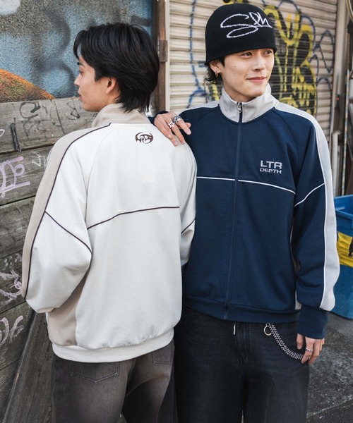 LTR DEPTH(レイターデプス)の「LTR DEPTH/パイピングトラックジャケット(ジャージ・メンズ・ネイビー/オフホワイト・MEDIUM/LARGE)」の13枚目の写真