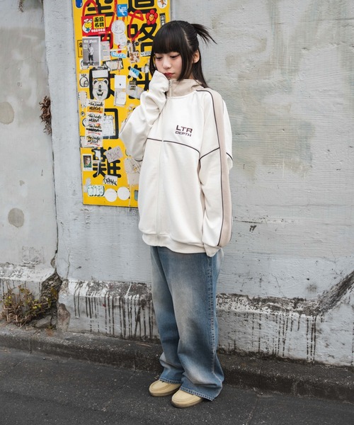 LTR DEPTH(レイターデプス)の「LTR DEPTH/パイピングトラックジャケット(ジャージ・メンズ・ネイビー/オフホワイト・MEDIUM/LARGE)」の17枚目の写真