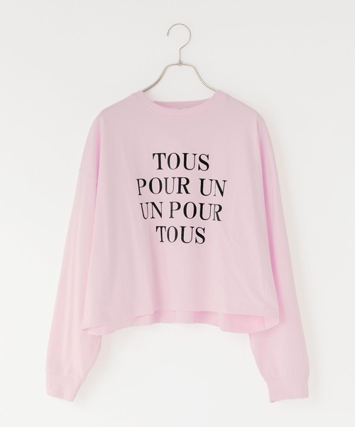 LOWRYS FARM（ローリーズファーム）の「ショートロゴプリントＬＳ　240591（Tシャツ/カットソー・レディース・ピンク/アイボリー/チャコールグレー・FREE）」の3枚目の写真