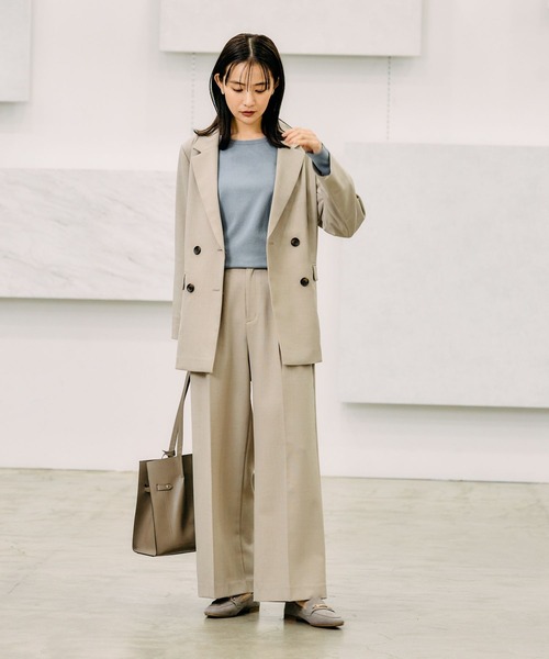 GLOBAL WORK（グローバルワーク）の「お手入れラクラクセットアップ/ワイドパンツ/253482（その他パンツ・レディース・グレイッシュベージュ/ライトベージュ/ブラック/ダークグレー/ベージュ系その他3・X-SMALL/LARGE/MEDIUM/SMALL）」の11枚目の写真