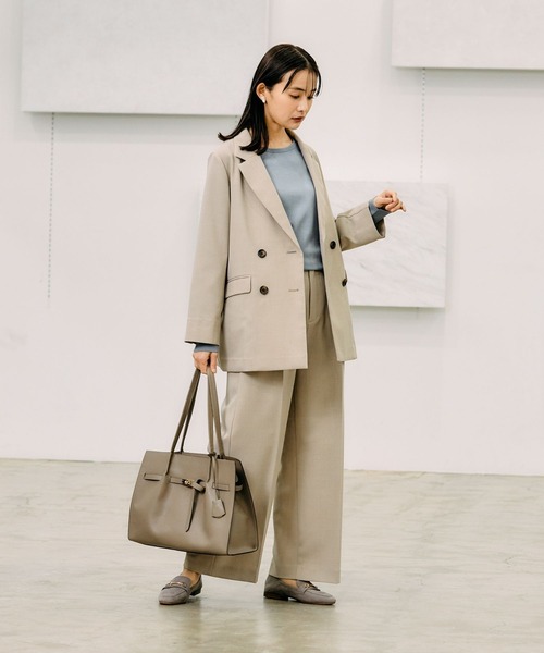 GLOBAL WORK（グローバルワーク）の「お手入れラクラクセットアップ/ワイドパンツ/253482（その他パンツ・レディース・グレイッシュベージュ/ライトベージュ/ブラック/ダークグレー/ベージュ系その他3・X-SMALL/LARGE/MEDIUM/SMALL）」の12枚目の写真