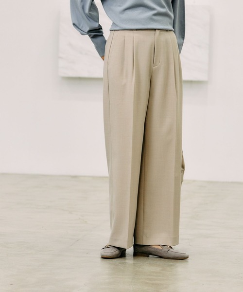 GLOBAL WORK（グローバルワーク）の「お手入れラクラクセットアップ/ワイドパンツ/253482（その他パンツ・レディース・グレイッシュベージュ/ライトベージュ/ブラック/ダークグレー/ベージュ系その他3・X-SMALL/LARGE/MEDIUM/SMALL）」の16枚目の写真