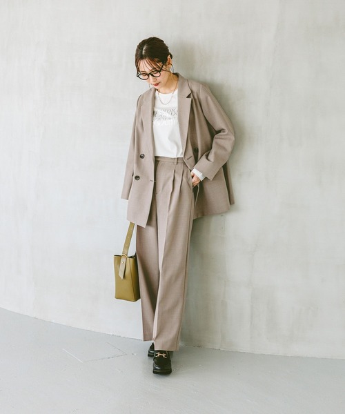 GLOBAL WORK（グローバルワーク）の「お手入れラクラクセットアップ/ワイドパンツ/253482（その他パンツ・レディース・グレイッシュベージュ/ライトベージュ/ブラック/ダークグレー/ベージュ系その他3・X-SMALL/LARGE/MEDIUM/SMALL）」の17枚目の写真