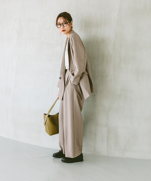 GLOBAL WORK（グローバルワーク）の「お手入れラクラクセットアップ/ワイドパンツ/253482（その他パンツ・レディース・グレイッシュベージュ/ライトベージュ/ブラック/ダークグレー/ベージュ系その他3・X-SMALL/LARGE/MEDIUM/SMALL）」の19枚目の写真