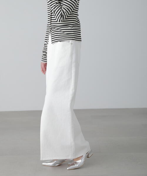 FREE'S MART（フリーズマート）の「◆［MFM］デニムナロースカート（デニムスカート・レディース・ホワイト/ライトインディゴブルー/ブルー系その他・SMALL/MEDIUM）」の7枚目の写真