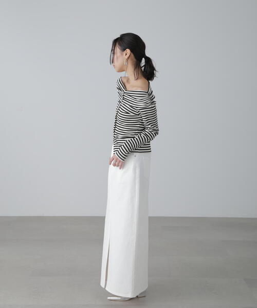 FREE'S MART（フリーズマート）の「◆［MFM］デニムナロースカート（デニムスカート・レディース・ホワイト/ライトインディゴブルー/ブルー系その他・SMALL/MEDIUM）」の13枚目の写真