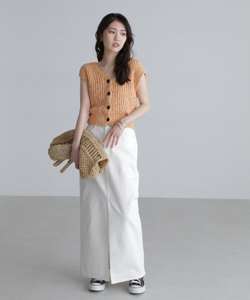 FREE'S MART（フリーズマート）の「◆［MFM］デニムナロースカート（デニムスカート・レディース・ホワイト/ライトインディゴブルー/ブルー系その他・SMALL/MEDIUM）」の16枚目の写真