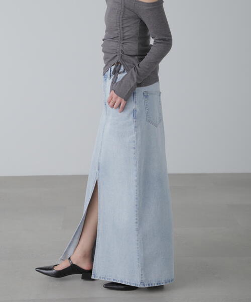 FREE'S MART（フリーズマート）の「◆［MFM］デニムナロースカート（デニムスカート・レディース・ホワイト/ライトインディゴブルー/ブルー系その他・SMALL/MEDIUM）」の21枚目の写真