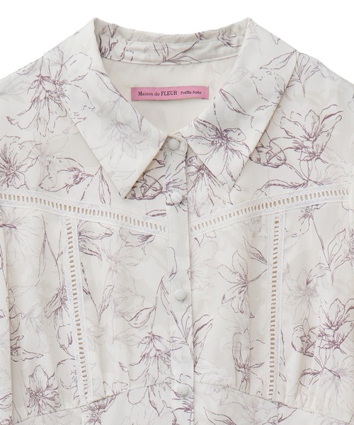 Maison de FLEUR（メゾンドフルール）の「はしごレースシャツワンピース（ワンピース・レディース・ラベンダー/その他14・FREE）」の10枚目の写真