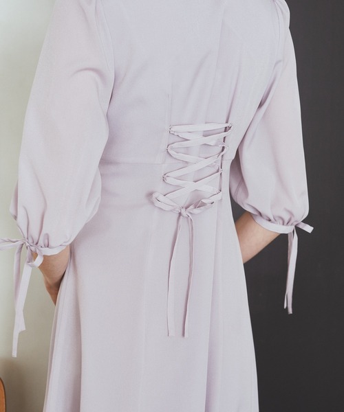 Maison de FLEUR（メゾンドフルール）の「はしごレースシャツワンピース（ワンピース・レディース・ラベンダー/その他14・FREE）」の6枚目の写真