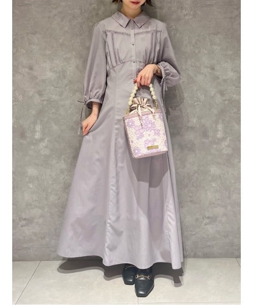 Maison de FLEUR（メゾンドフルール）の「はしごレースシャツワンピース（ワンピース・レディース・ラベンダー/その他14・FREE）」の22枚目の写真