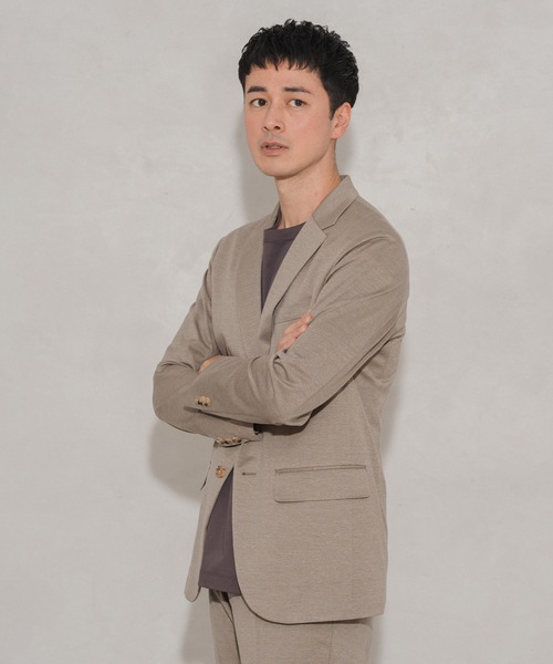 EDIFICE(エディフィス)の「ハイツイスト ジャージー 2B ジャケット【セットアップ着用可】(テーラードジャケット・メンズ・ネイビー/ベージュ/チャコールグレー・X-SMALL/SMALL/XX-LARGE/X-LARGE/LARGE/MEDIUM)」の20枚目の写真