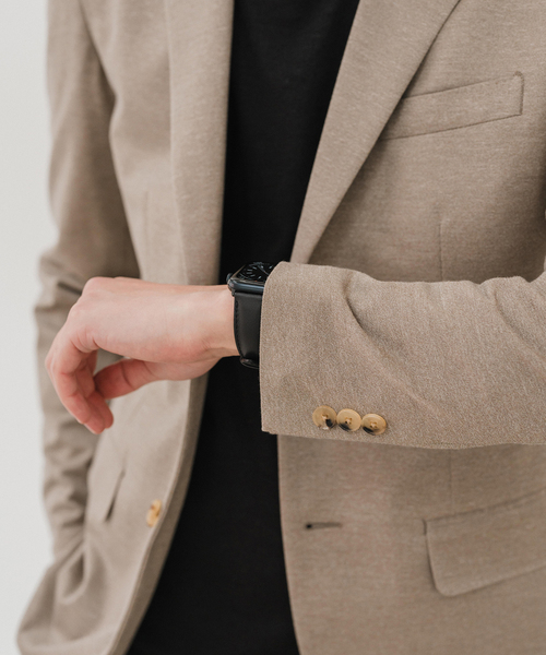 EDIFICE(エディフィス)の「ハイツイスト ジャージー 2B ジャケット【セットアップ着用可】(テーラードジャケット・メンズ・ネイビー/ベージュ/チャコールグレー・X-SMALL/SMALL/XX-LARGE/X-LARGE/LARGE/MEDIUM)」の5枚目の写真