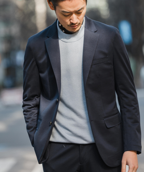 EDIFICE(エディフィス)の「ハイツイスト ジャージー 2B ジャケット【セットアップ着用可】(テーラードジャケット・メンズ・ネイビー/ベージュ/チャコールグレー・X-SMALL/SMALL/XX-LARGE/X-LARGE/LARGE/MEDIUM)」の8枚目の写真