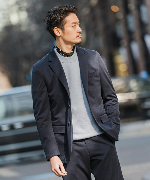 EDIFICE(エディフィス)の「ハイツイスト ジャージー 2B ジャケット【セットアップ着用可】(テーラードジャケット・メンズ・ネイビー/ベージュ/チャコールグレー・X-SMALL/SMALL/XX-LARGE/X-LARGE/LARGE/MEDIUM)」の9枚目の写真