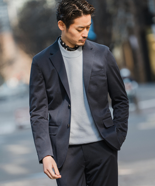 EDIFICE(エディフィス)の「ハイツイスト ジャージー 2B ジャケット【セットアップ着用可】(テーラードジャケット・メンズ・ネイビー/ベージュ/チャコールグレー・X-SMALL/SMALL/XX-LARGE/X-LARGE/LARGE/MEDIUM)」の10枚目の写真