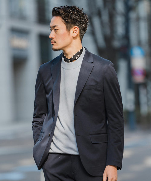 EDIFICE(エディフィス)の「ハイツイスト ジャージー 2B ジャケット【セットアップ着用可】(テーラードジャケット・メンズ・ネイビー/ベージュ/チャコールグレー・X-SMALL/SMALL/XX-LARGE/X-LARGE/LARGE/MEDIUM)」の11枚目の写真