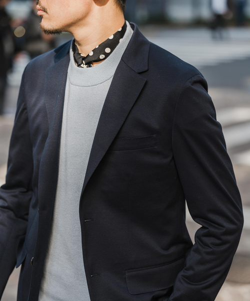 EDIFICE(エディフィス)の「ハイツイスト ジャージー 2B ジャケット【セットアップ着用可】(テーラードジャケット・メンズ・ネイビー/ベージュ/チャコールグレー・X-SMALL/SMALL/XX-LARGE/X-LARGE/LARGE/MEDIUM)」の12枚目の写真