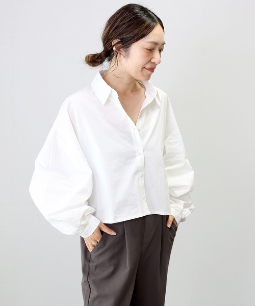Aletta vita(アレッタビータ)の「ボリュームスリーブコットンシャツブラウス(シャツ/ブラウス・レディース・オフホワイト/ブラック・M)」の5枚目の写真