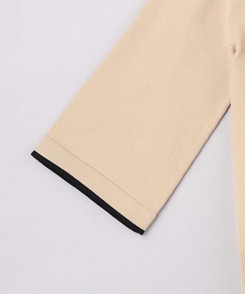 ユナイテッドアローズ　ミニマルフリルポロニット　ベージュ UNITED ARROWS（ユナイテッドアローズ）の「ミニマル フリル