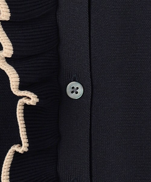 新品 UNITED ARROWS ミニマルフリル ポロニット ネイビー 匿名配送 UNITED ARROWS（ユナイテッドアローズ）の「ミニマル フリル