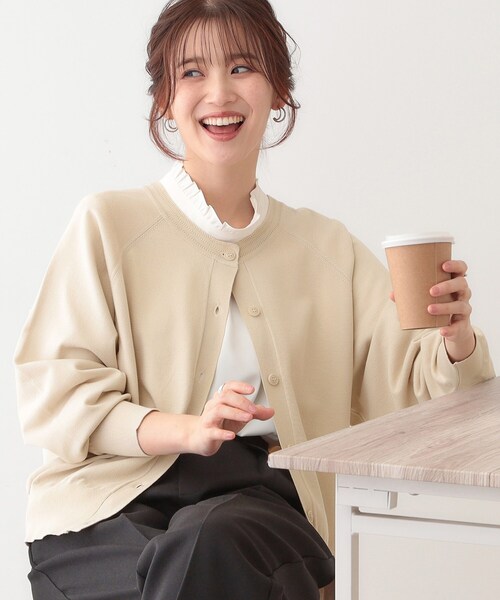 DRESKIP（ドレスキップ）の「【洗える/S-LL/前後2WAY】クルーネックニットカーディガン（カーディガン/ボレロ・レディース・ブラック/イエロー系その他/ナチュラル/グリーン系・01/02/03/04）」の3枚目の写真