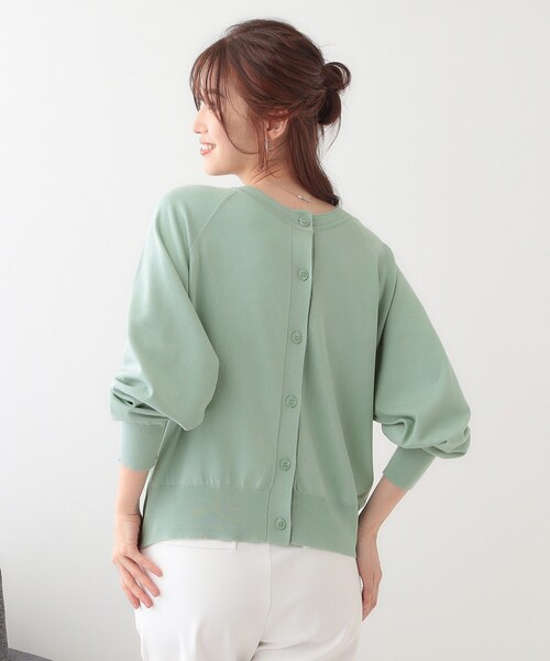 DRESKIP（ドレスキップ）の「【洗える/S-LL/前後2WAY】クルーネックニットカーディガン（カーディガン/ボレロ・レディース・ブラック/イエロー系その他/ナチュラル/グリーン系・01/02/03/04）」の6枚目の写真