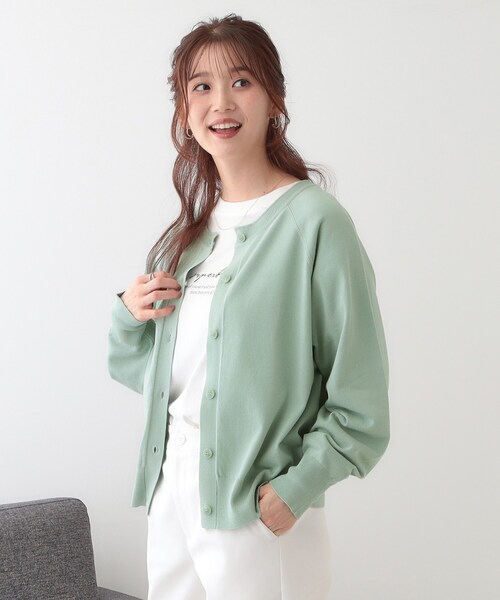 DRESKIP（ドレスキップ）の「【洗える/S-LL/前後2WAY】クルーネックニットカーディガン（カーディガン/ボレロ・レディース・ブラック/イエロー系その他/ナチュラル/グリーン系・01/02/03/04）」の8枚目の写真