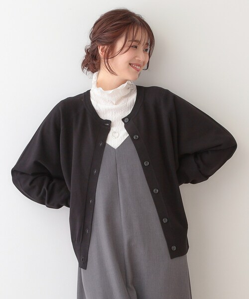 DRESKIP（ドレスキップ）の「【洗える/S-LL/前後2WAY】クルーネックニットカーディガン（カーディガン/ボレロ・レディース・ブラック/イエロー系その他/ナチュラル/グリーン系・01/02/03/04）」の14枚目の写真