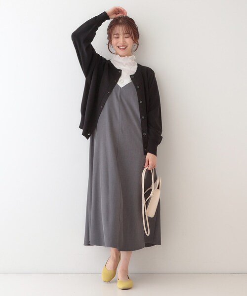 DRESKIP（ドレスキップ）の「【洗える/S-LL/前後2WAY】クルーネックニットカーディガン（カーディガン/ボレロ・レディース・ブラック/イエロー系その他/ナチュラル/グリーン系・01/02/03/04）」の17枚目の写真