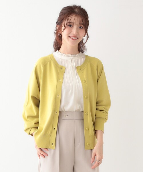 DRESKIP（ドレスキップ）の「【洗える/S-LL/前後2WAY】クルーネックニットカーディガン（カーディガン/ボレロ・レディース・ブラック/イエロー系その他/ナチュラル/グリーン系・01/02/03/04）」の21枚目の写真