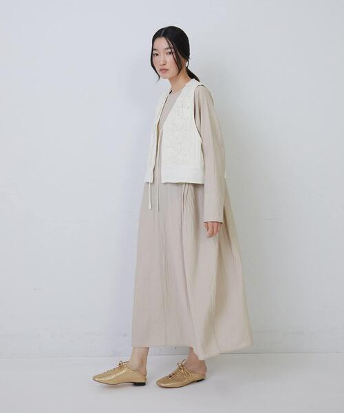 conges payes ADIEU TRISTESSE(コンジェ ペイエ アデュートリステス)の「インドコットンサテンベスト(ベスト・レディース・チャコールグレー/オフホワイト・38)」の4枚目の写真