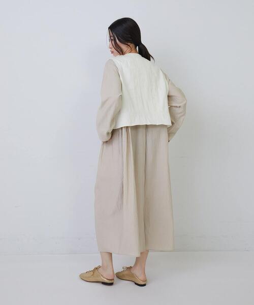 conges payes ADIEU TRISTESSE(コンジェ ペイエ アデュートリステス)の「インドコットンサテンベスト(ベスト・レディース・チャコールグレー/オフホワイト・38)」の5枚目の写真