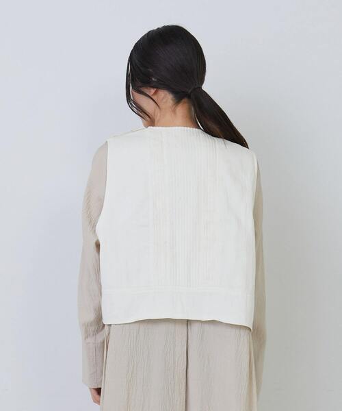 conges payes ADIEU TRISTESSE(コンジェ ペイエ アデュートリステス)の「インドコットンサテンベスト(ベスト・レディース・チャコールグレー/オフホワイト・38)」の8枚目の写真